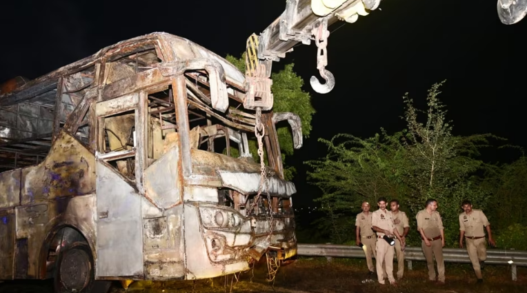 Greater Noida sleeper-bus fire: nine reported dead on the Yamuna Expressway
