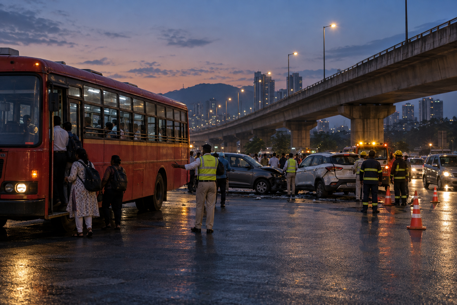 Belapur bus pile-up: injuries reported as brake failure is investigated