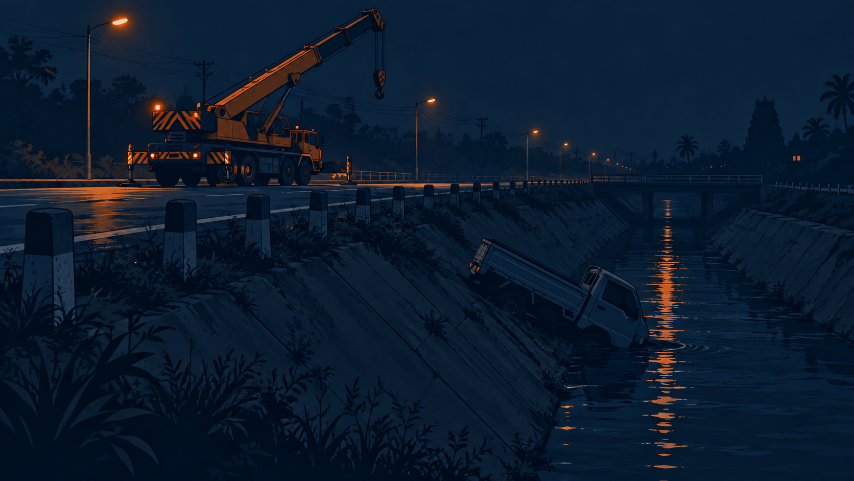 Gonda pickup crash: separating the collision, water hazard and recovery