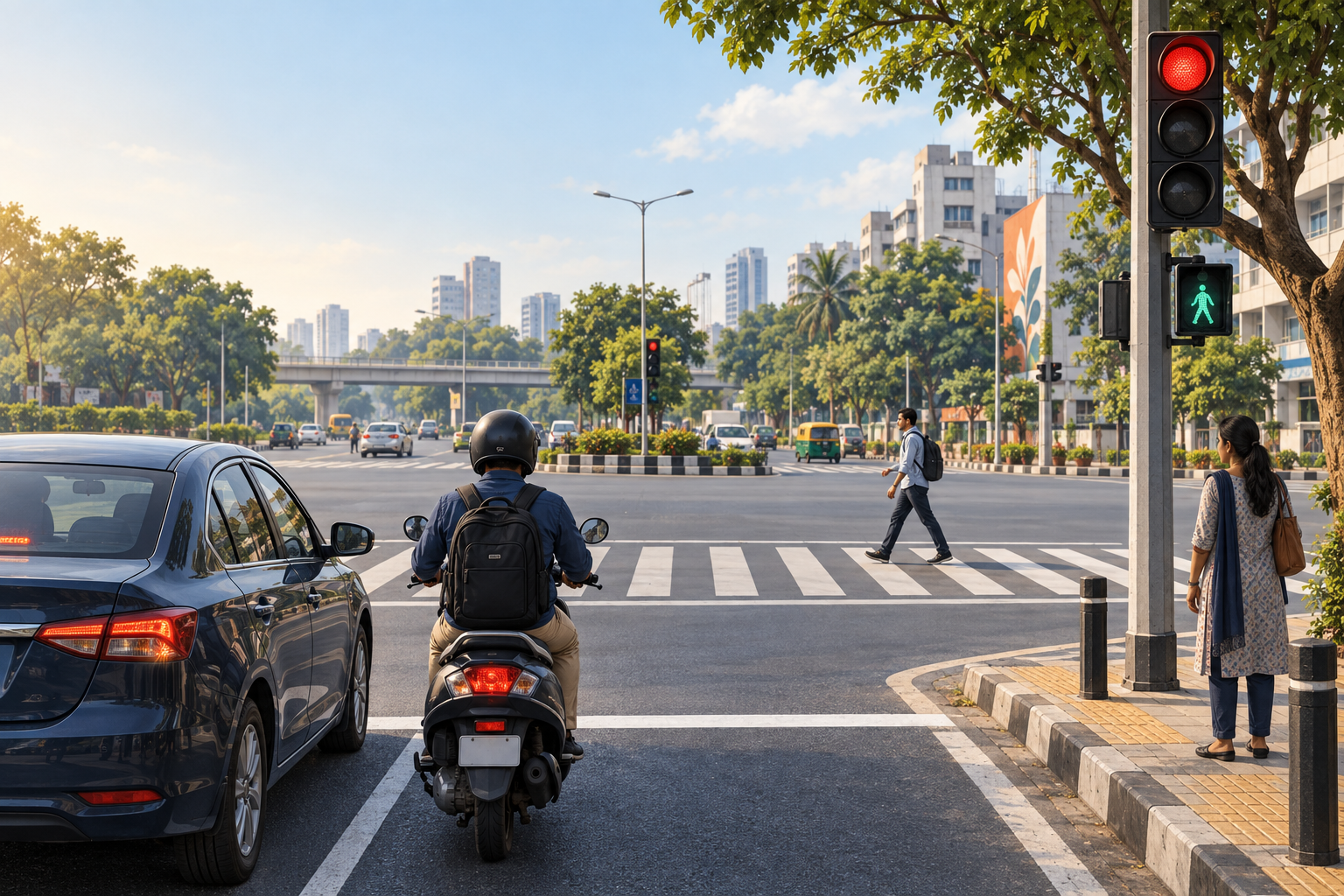 A traffic signal still matters when nobody is watching