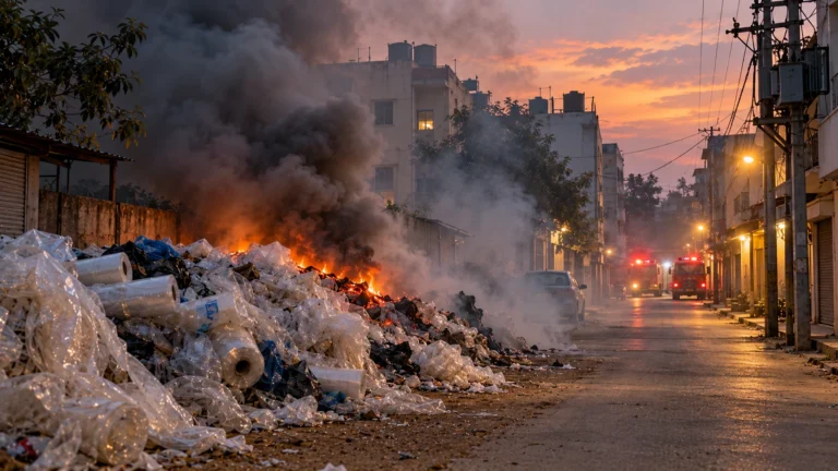 Surat Hotfix Plastic Waste Fires: Limbayat Plant and Punagam Heap Burn, Residents Face Smoke