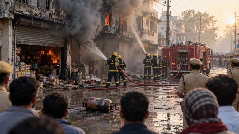 Khekra Shop Fire: Four Dead After Two Gas Cylinders Burst in Baghpat Market